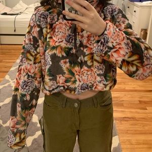 UO Cropped Fleece Quarterzip